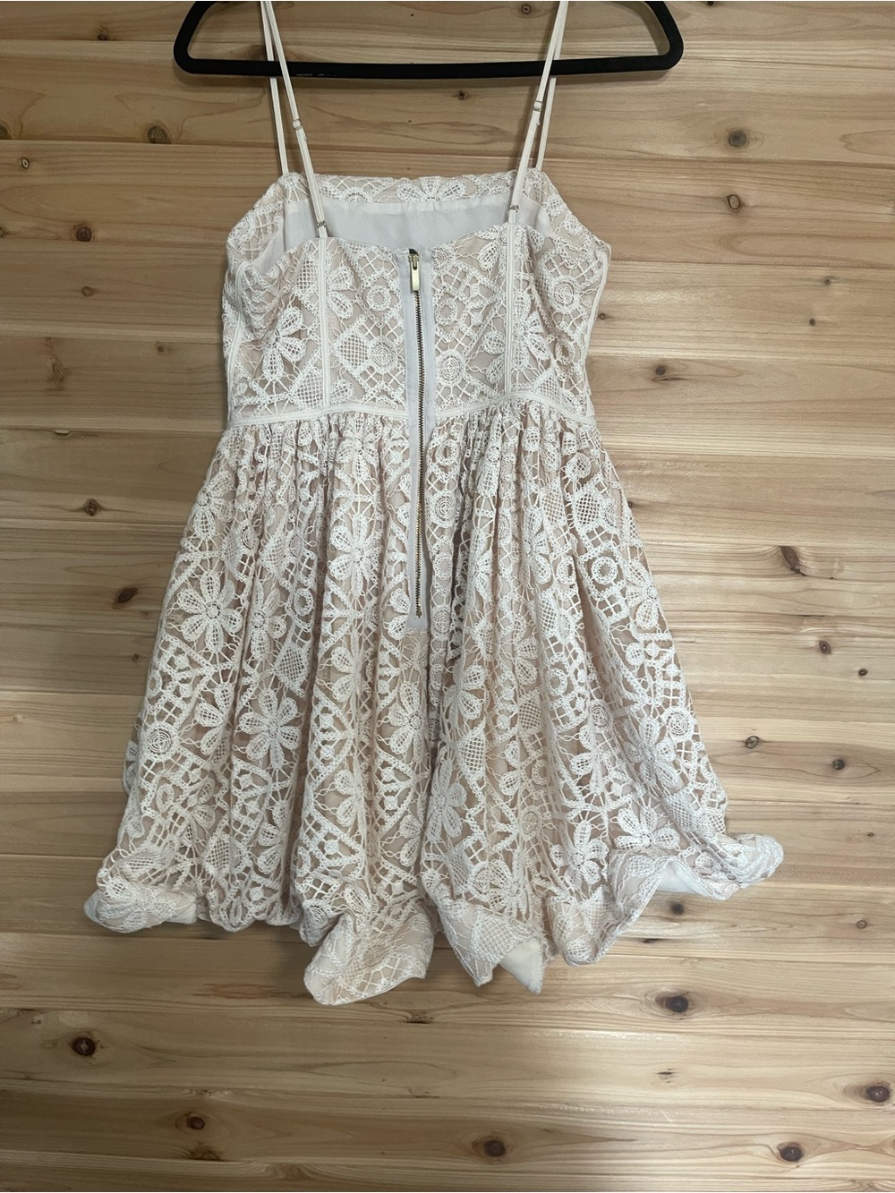 Anthropologie / Hutch Neutral Lace Corset Fit & Flare Mini Dress Size 6 - Picture 3 of 8
